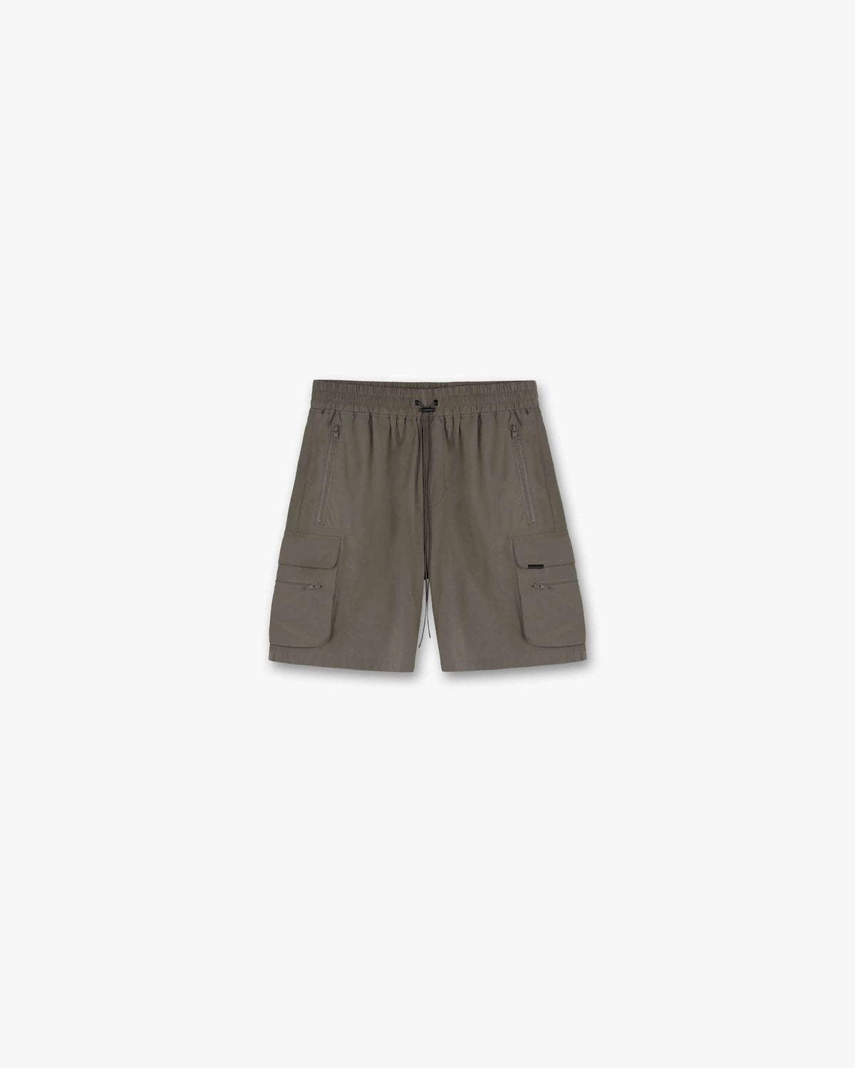 Front product image of mens olive shorts on a plain white background | 247 Shorts in Olive | Cargo shorts with adjustable waistband and RiRi zippers | 247 Shorts | Represent Clo