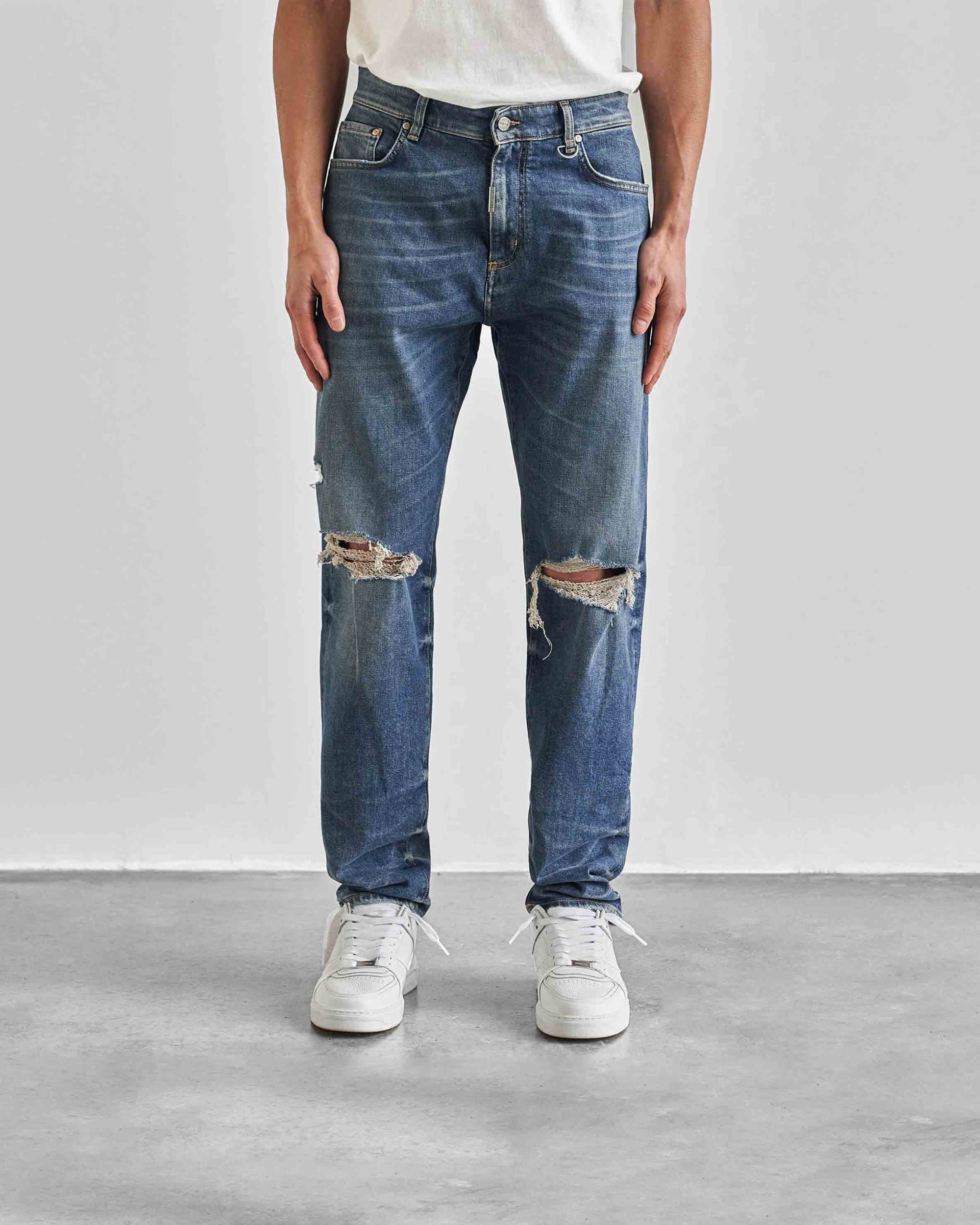 Baggy Destroyer Denim | Vintage Blue Denim SS22 | Represent Clo