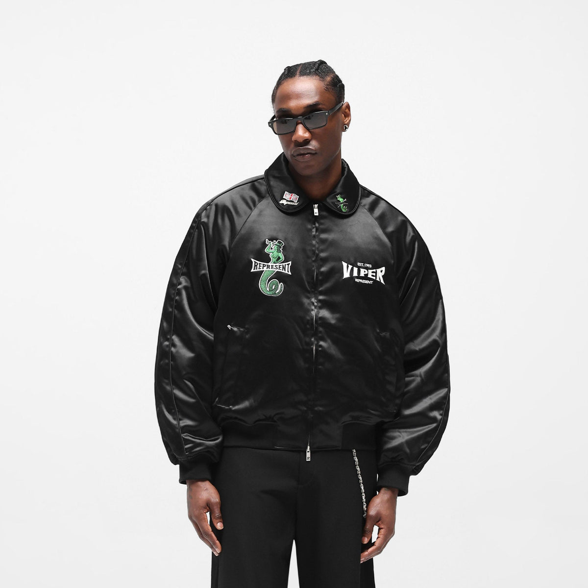 Represent x Viper Souvenir Jacket Jet Black | Mens Jackets | REPRESENT