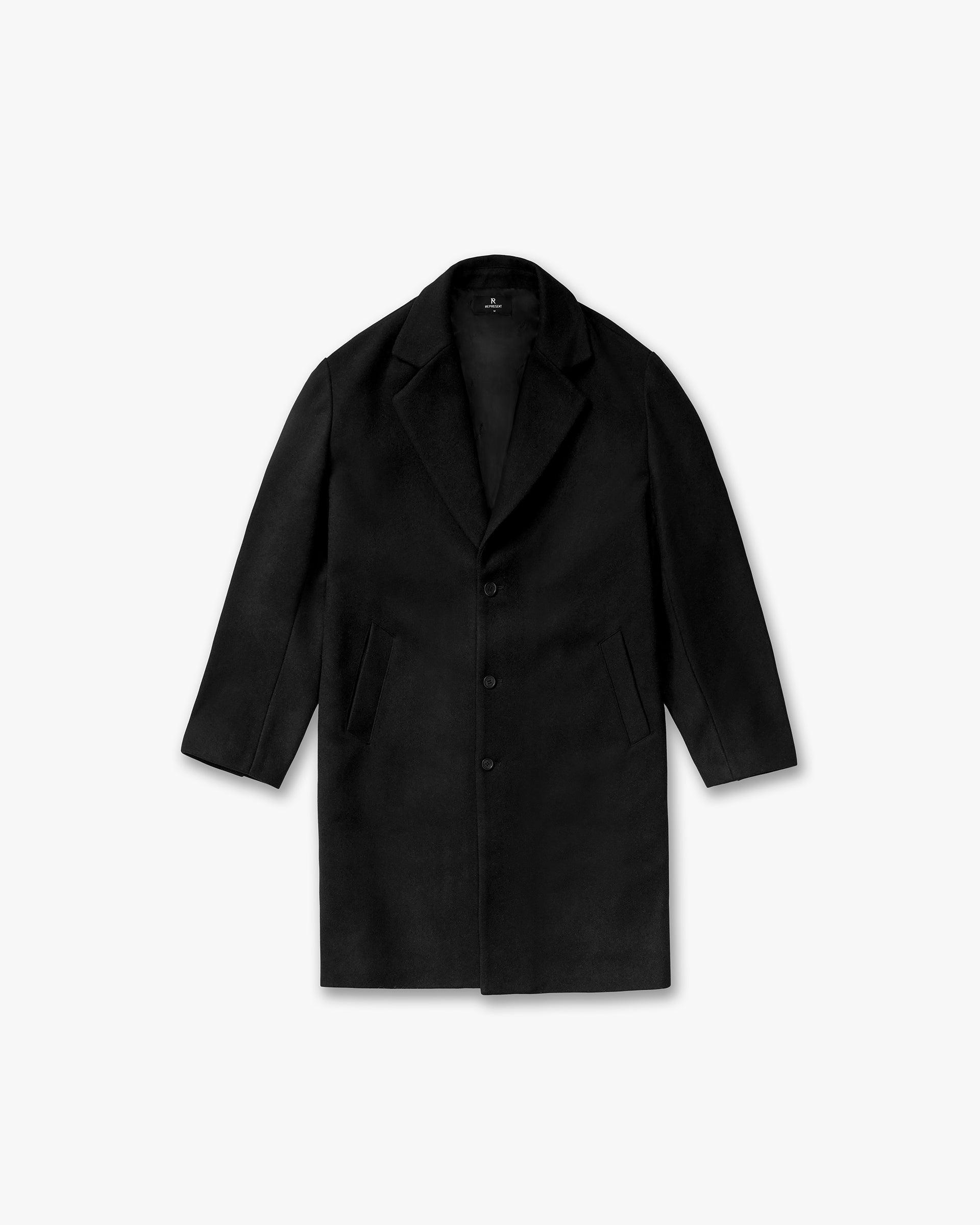 Relaxed Overcoat - Jet Black