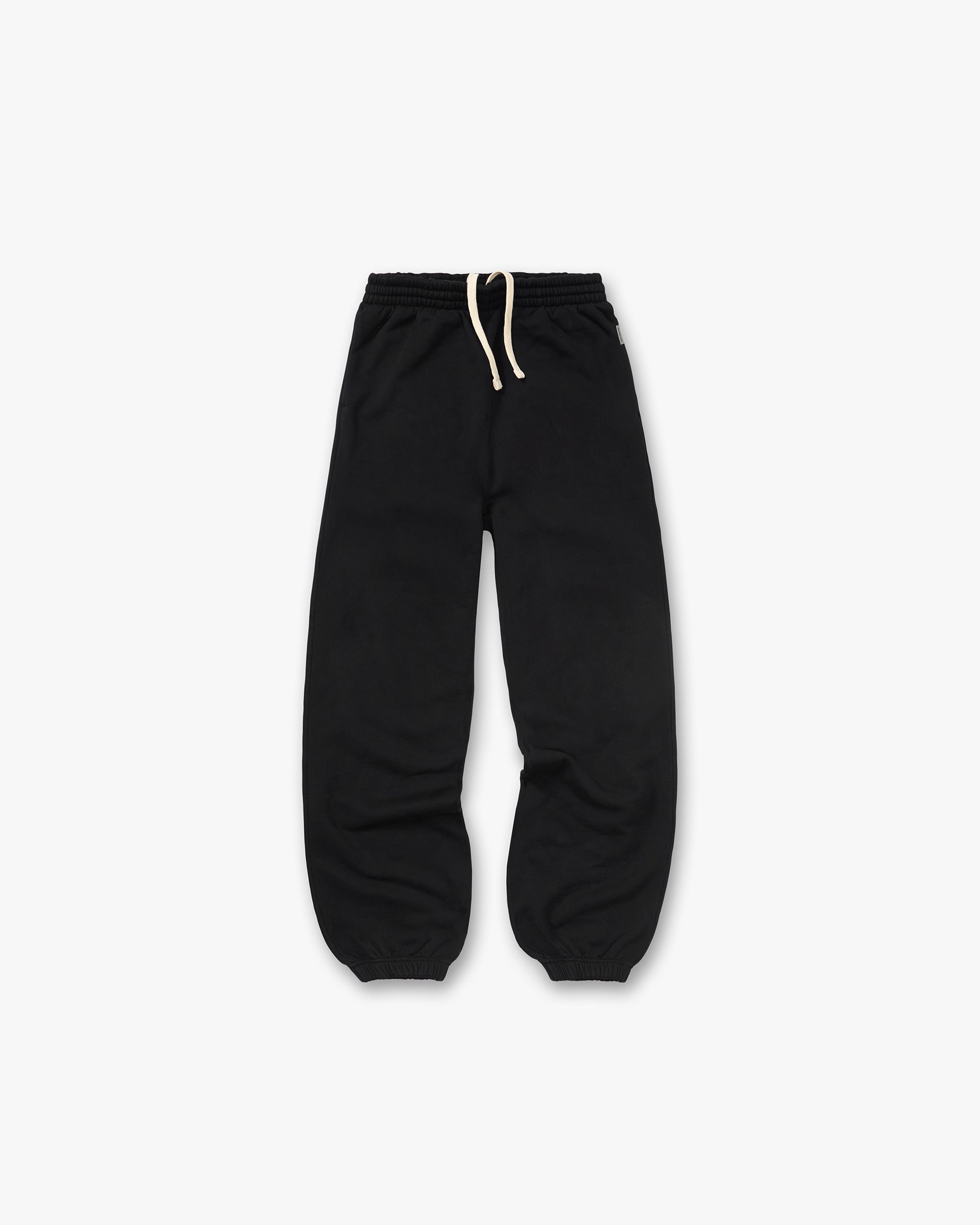 Initial Wide Leg Cuffed Sweatpant - Jet Black
