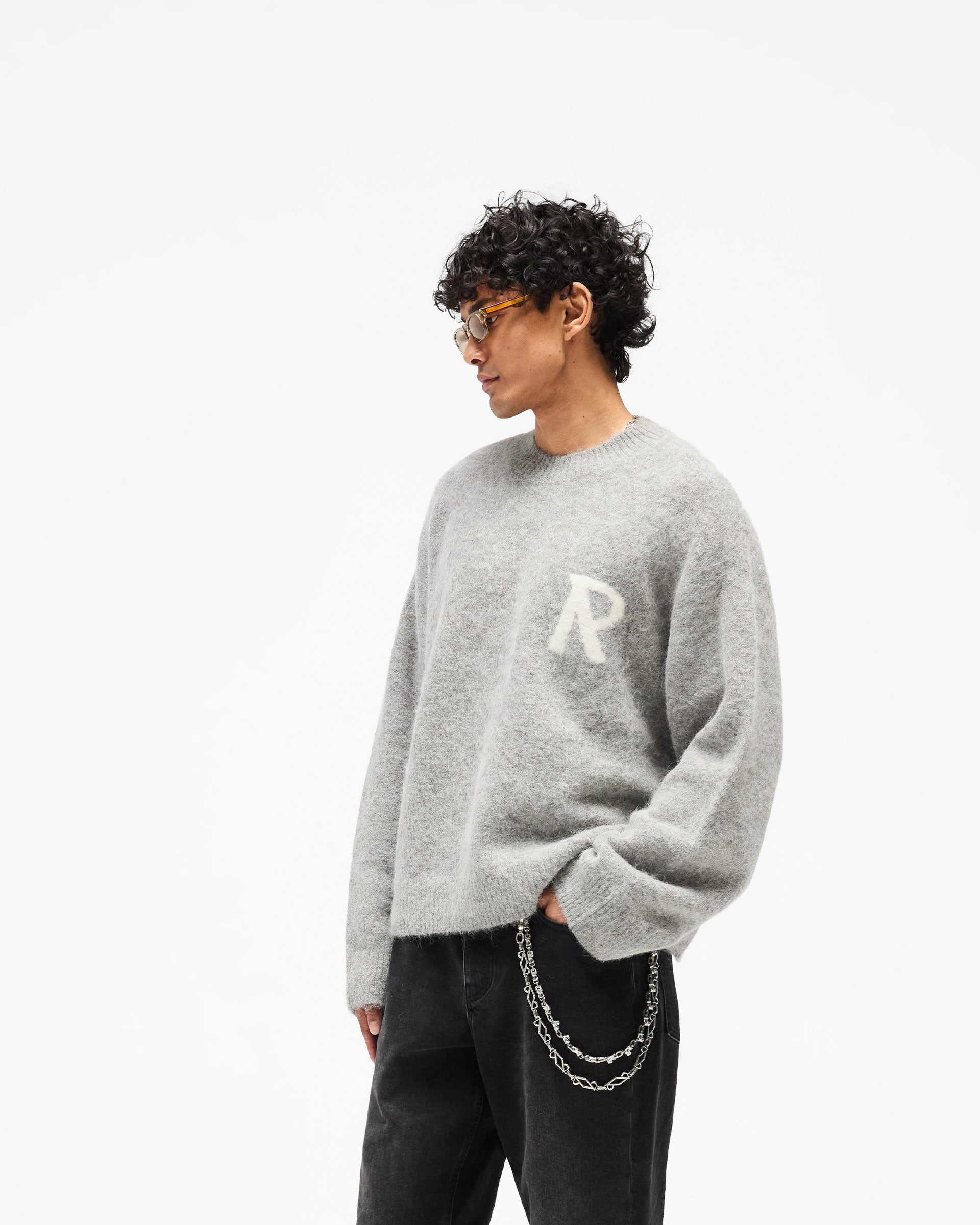 Logo Knit Sweater - Grey